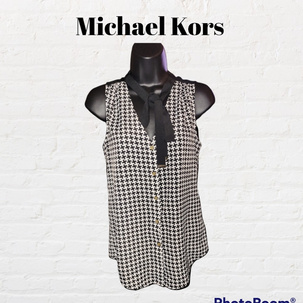 Michael Kors Tie Sleeveless Blouse Sz XS